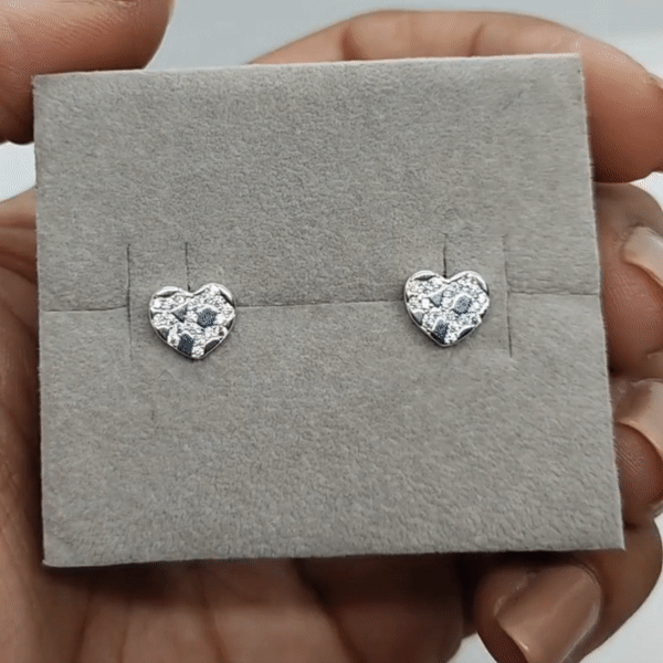 Aretes Plata S925 Fementi Corazón Circonados