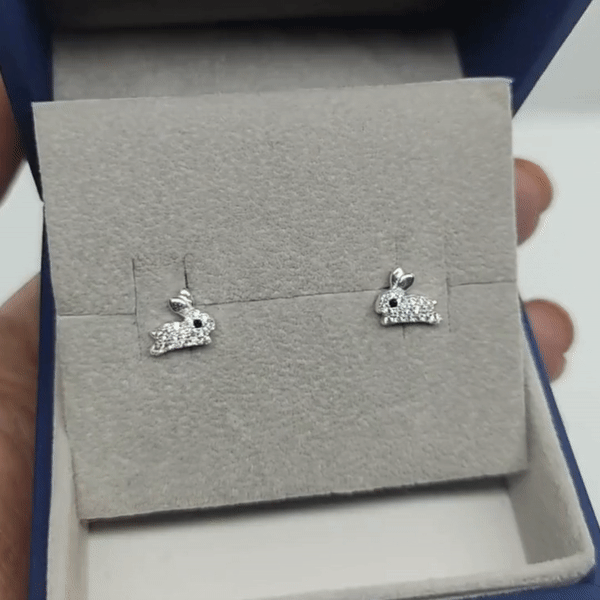 Aretes Plata S925 Fementi Rabbit Circonados