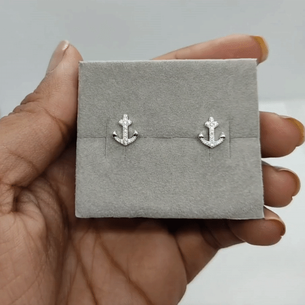 Aretes Plata S925 Fementi Ancla Circonados