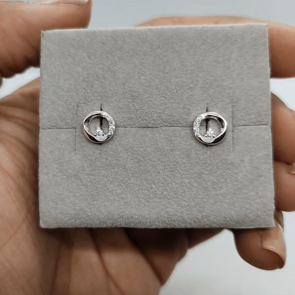 Aretes Plata S925 Fementi Circular Circón