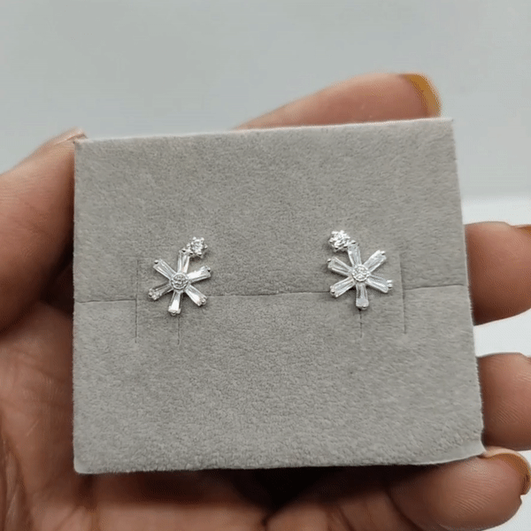 Aretes Plata S925 Fementi Flores CZ